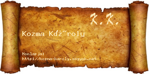 Kozma Károly névjegykártya