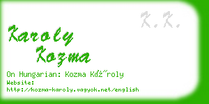 karoly kozma business card